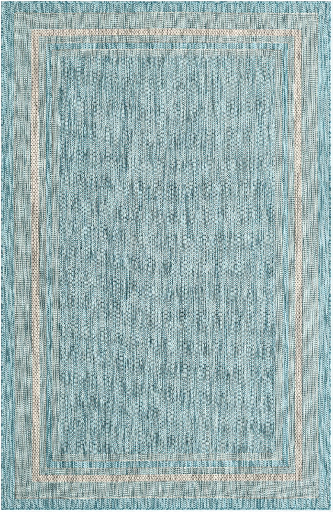  5' 3 x 8'  Washable Border Indoor / Outdoor Rug
