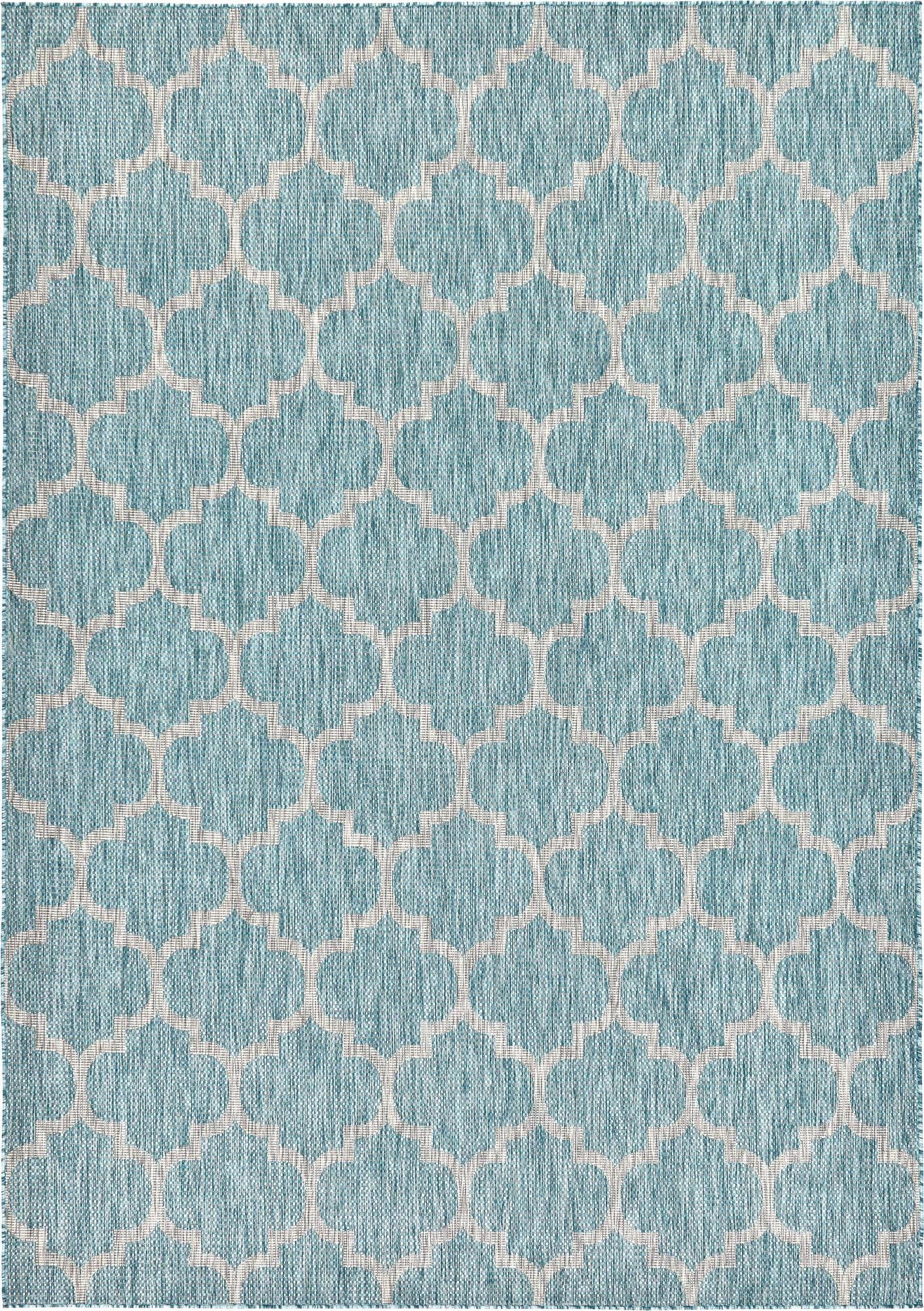  7' 10 x 11'  Washable Lattice Indoor / Outdoor Rug