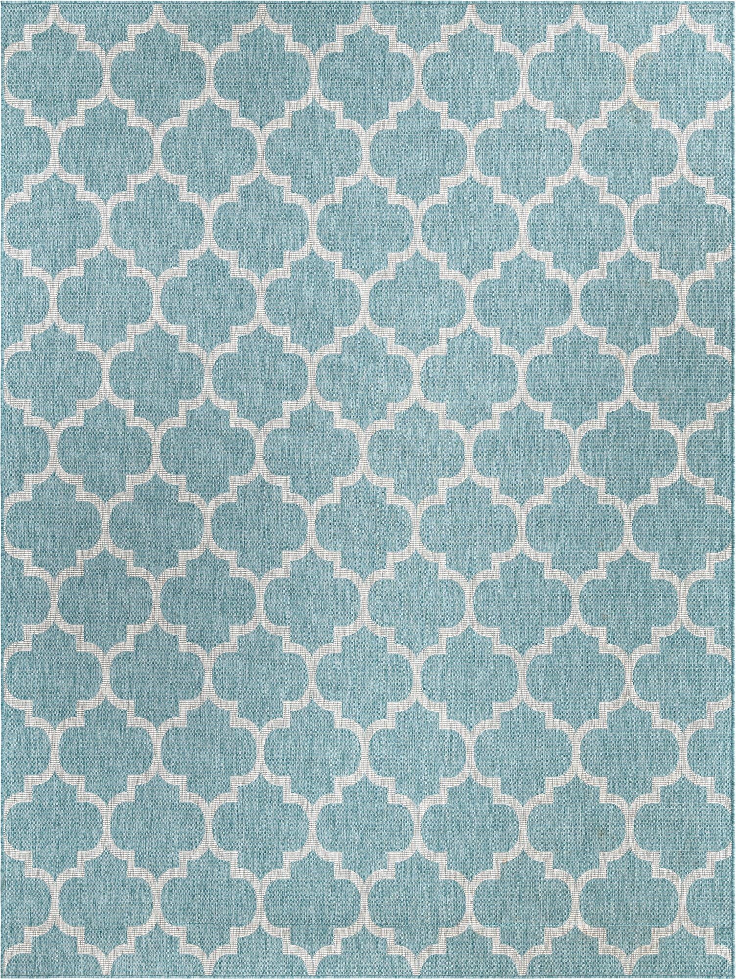  9' x 12'  Washable Lattice Indoor / Outdoor Rug