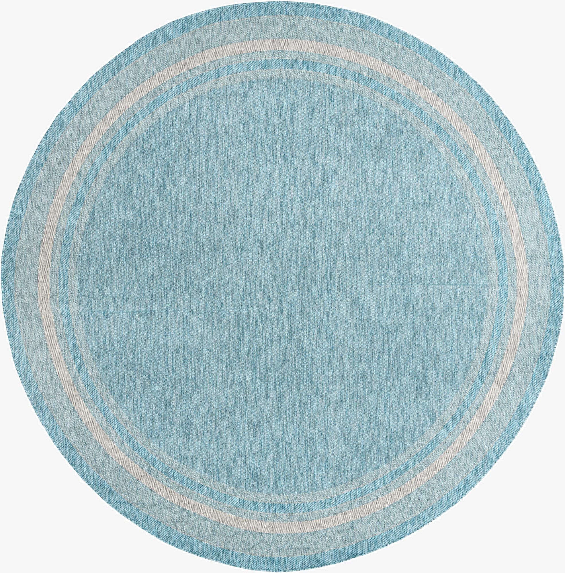  10' 8 x 10' 8  Washable Border Indoor / Outdoor Round Rug