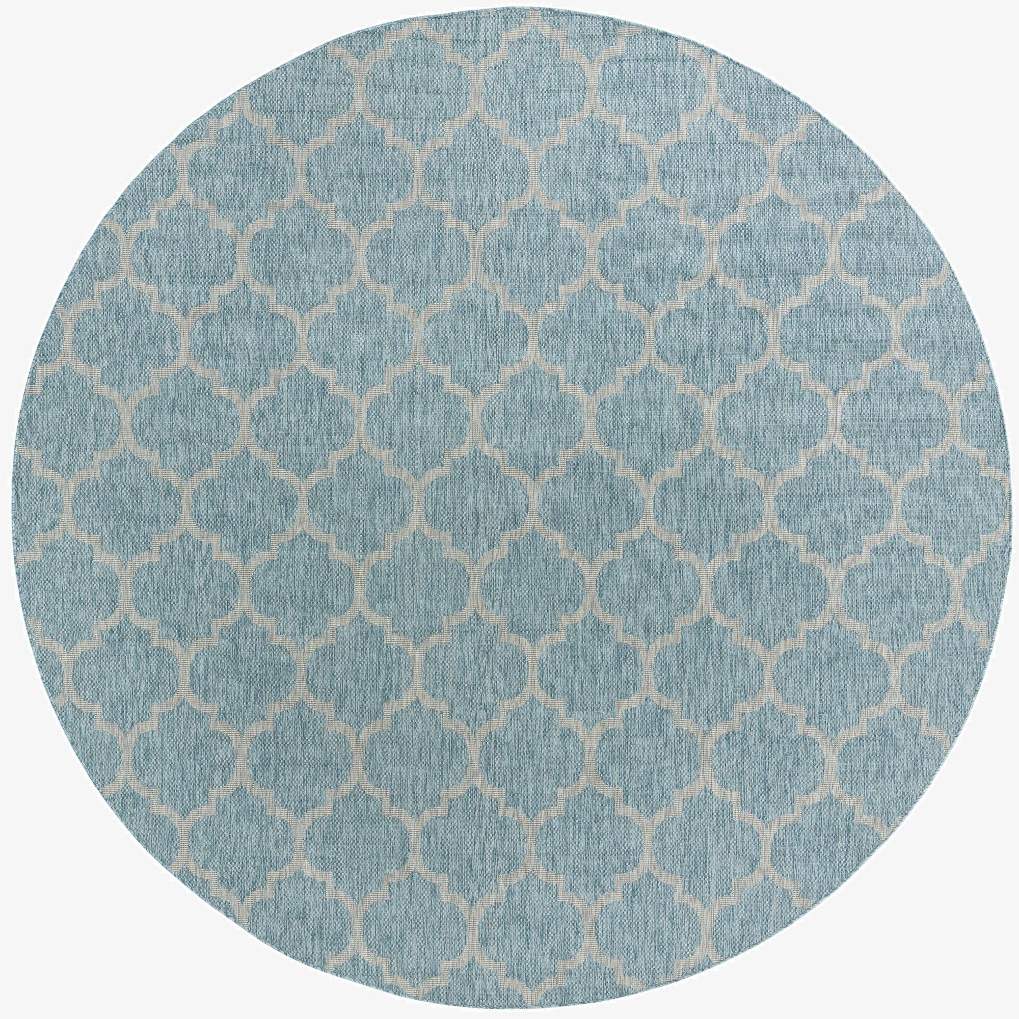  10' 8 x 10' 8  Washable Lattice Indoor / Outdoor Round Rug