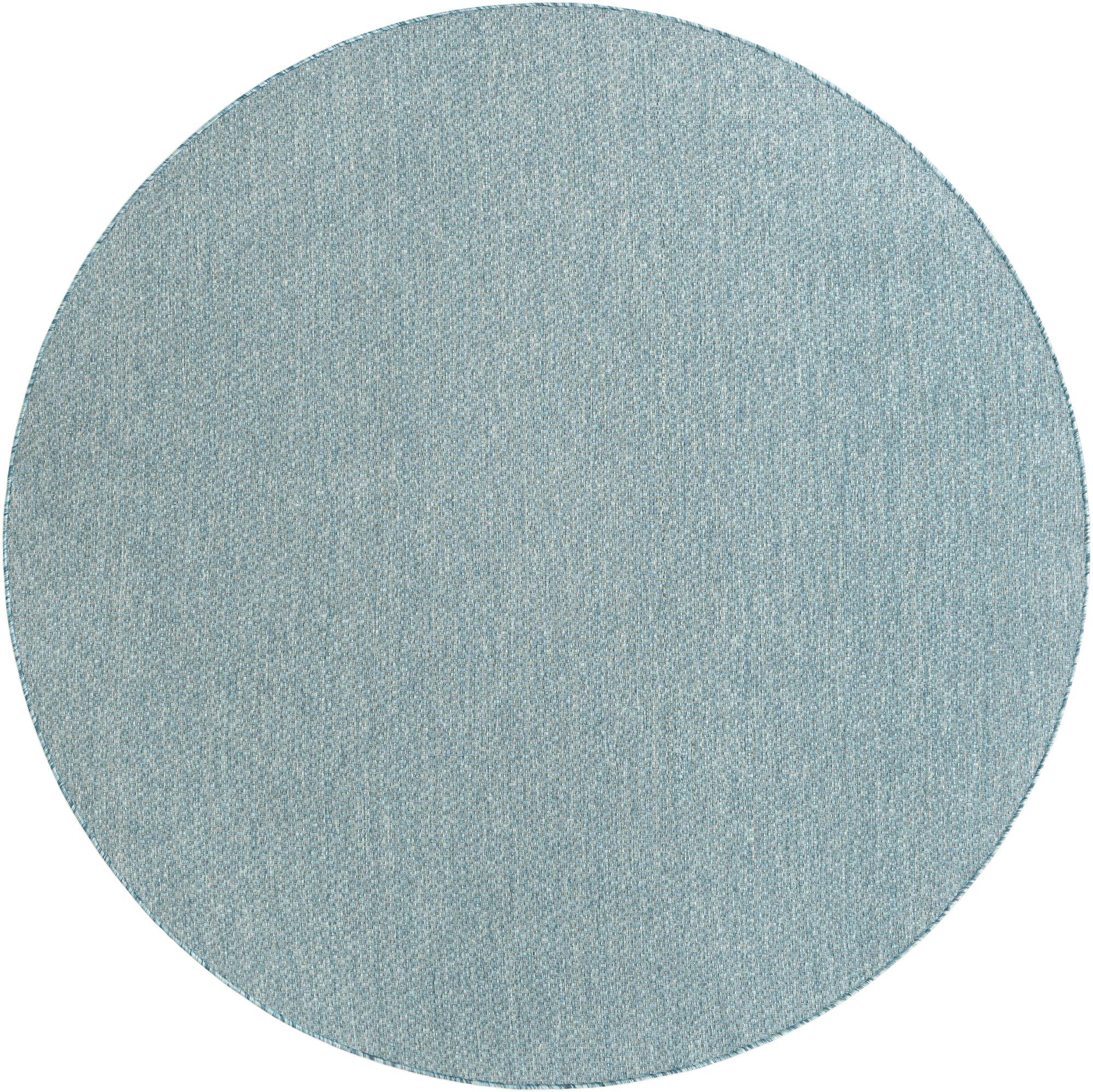  7' 10 x 7' 10  Washable Solid Indoor / Outdoor Round Rug