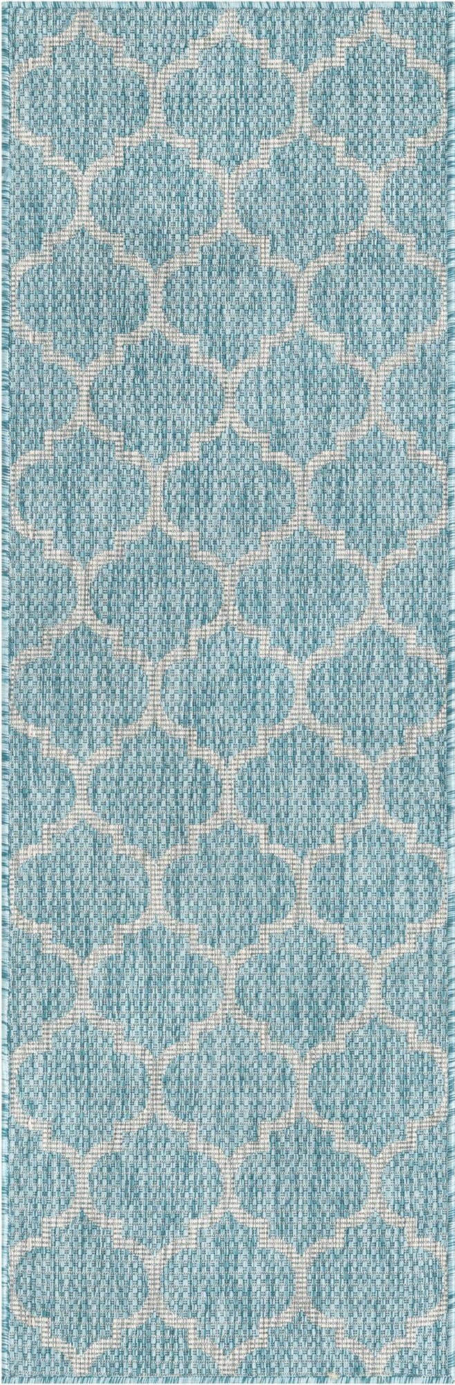  2' x 6'  Washable Lattice Indoor / Outdoor Runner Rug