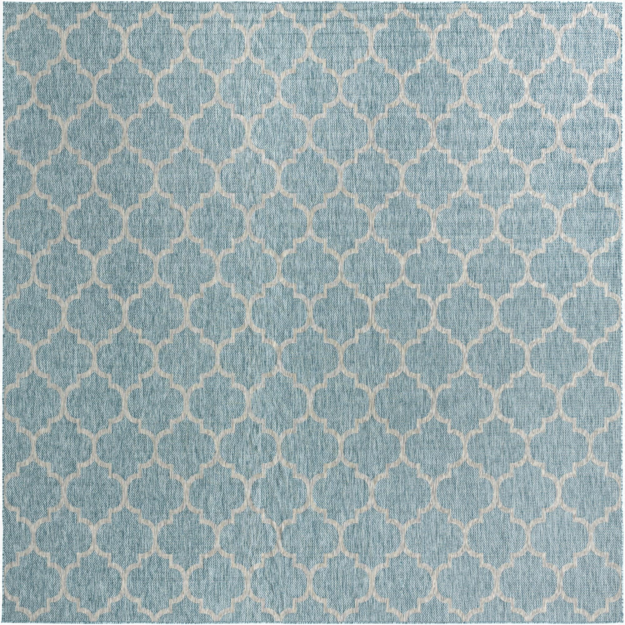  13' x 13'  Washable Lattice Indoor / Outdoor Square Rug