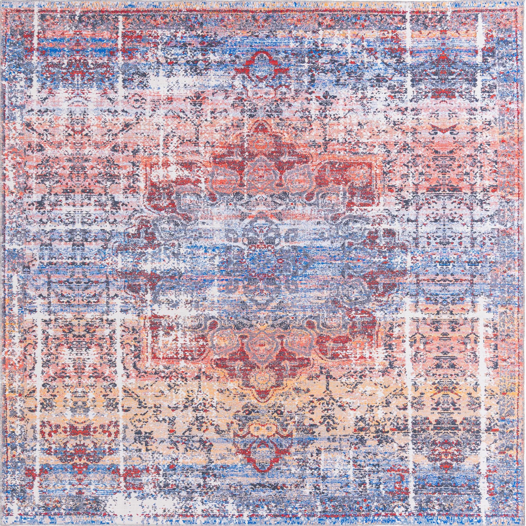  10' 6 x 10' 6  Washable Francesca Square Rug