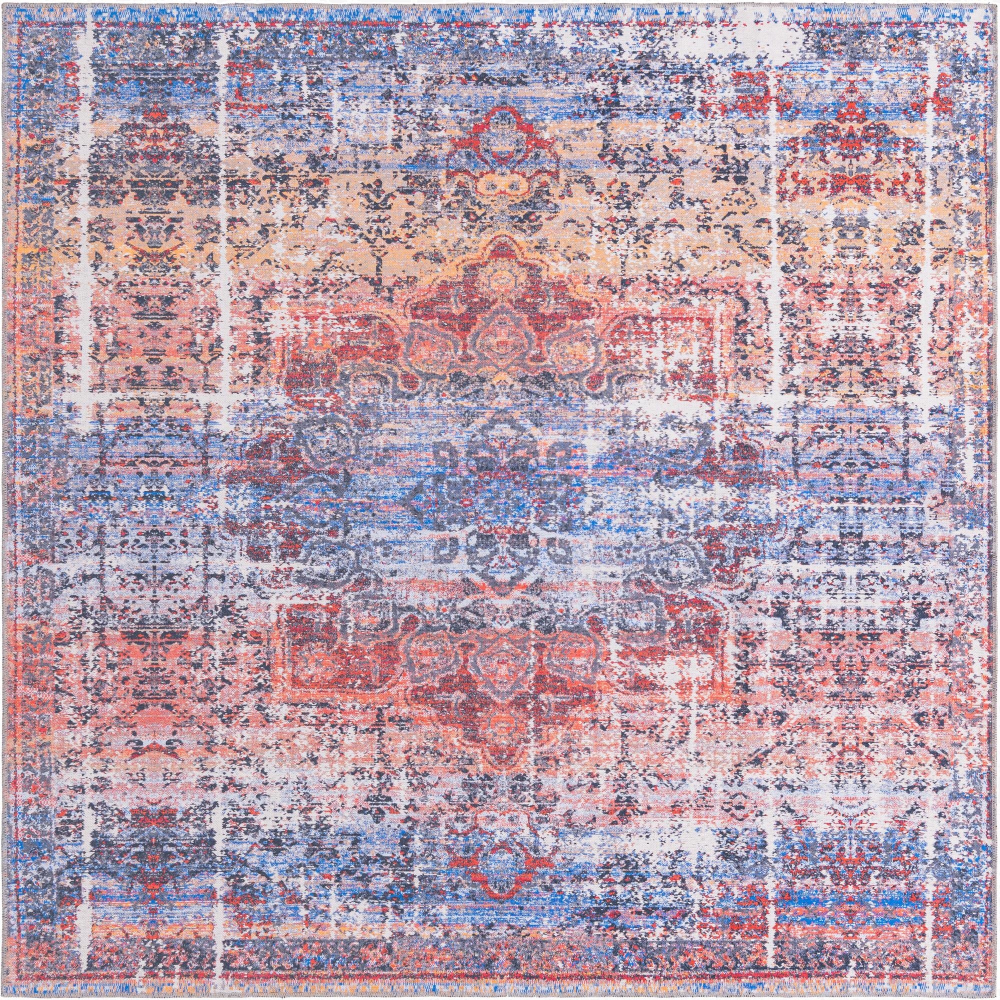  7' 3 x 7' 3  Washable Francesca Square Rug