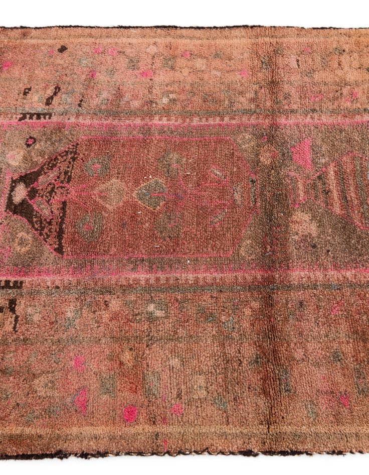 Detail image of  3' 5 x 7' 10  Hand Knotted Ultra Vintage Persian Wool Runner Rug