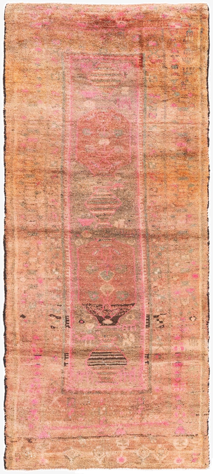  3' 5 x 7' 10  Hand Knotted Ultra Vintage Persian Wool Runner Rug