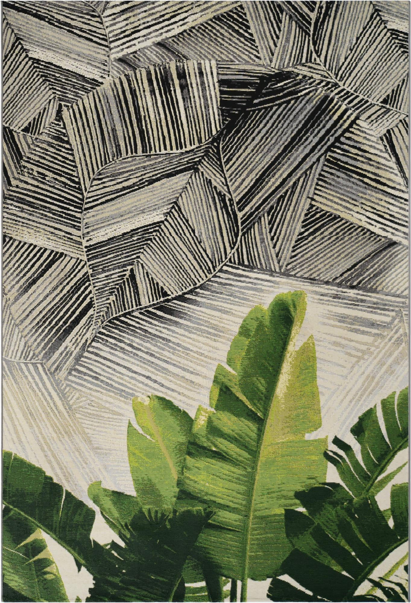  6' x 9'  Washable Botanical Indoor / Outdoor Rug