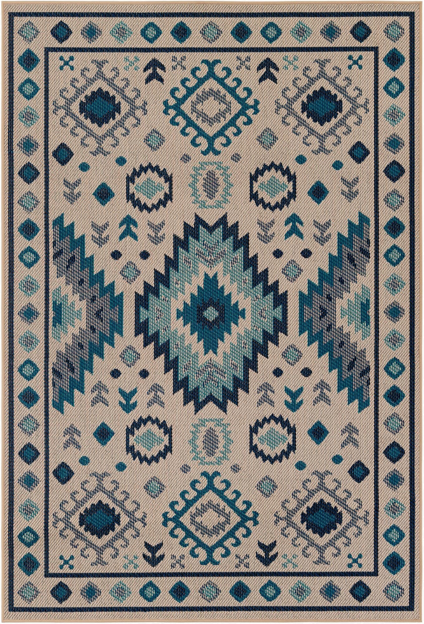  5' 3 x 8'  Washable Baja Indoor / Outdoor Rug