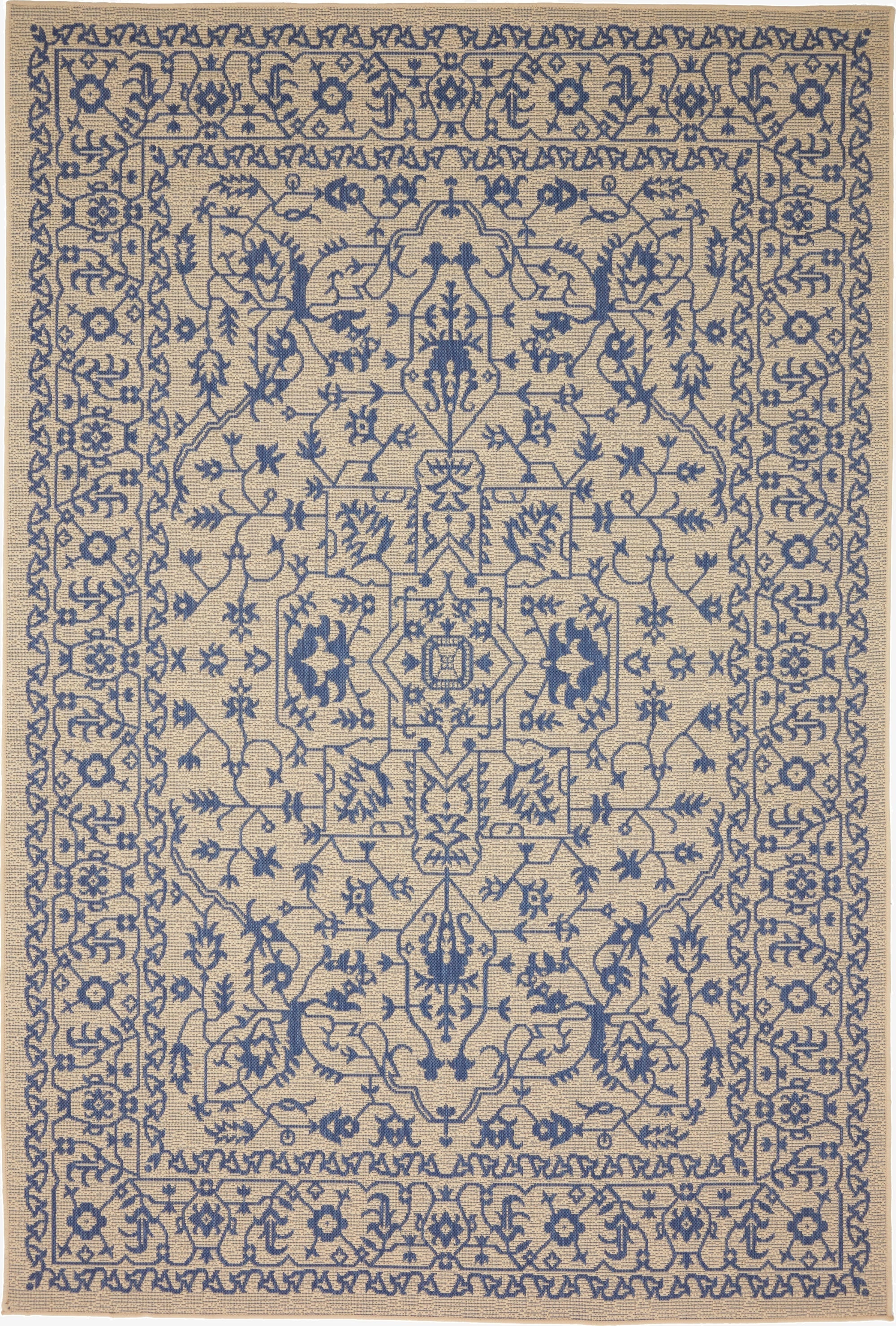  6' x 9'  Washable Botanical Indoor / Outdoor Rug