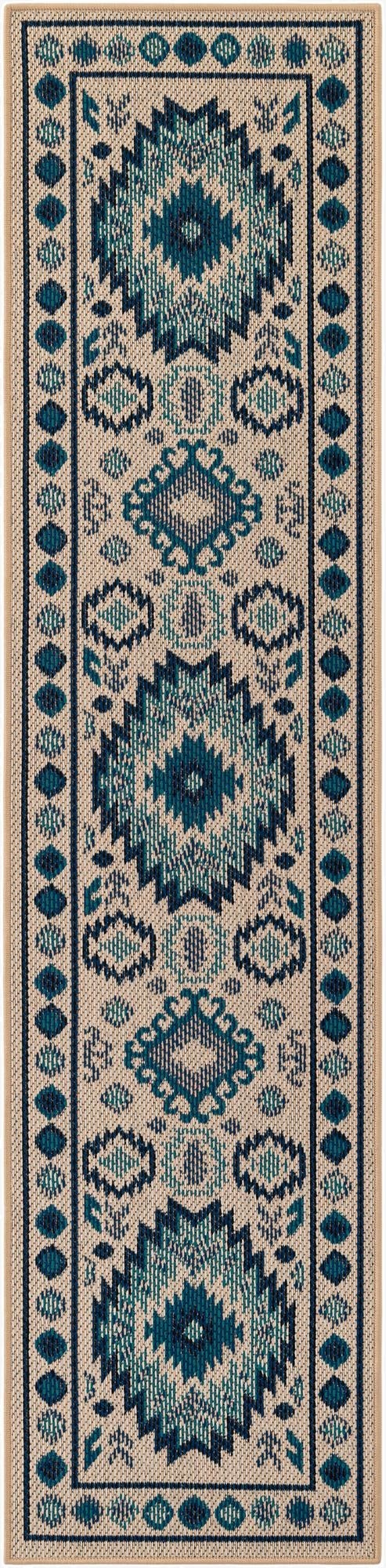  2' x 8'  Washable Baja Indoor / Outdoor Runner Rug