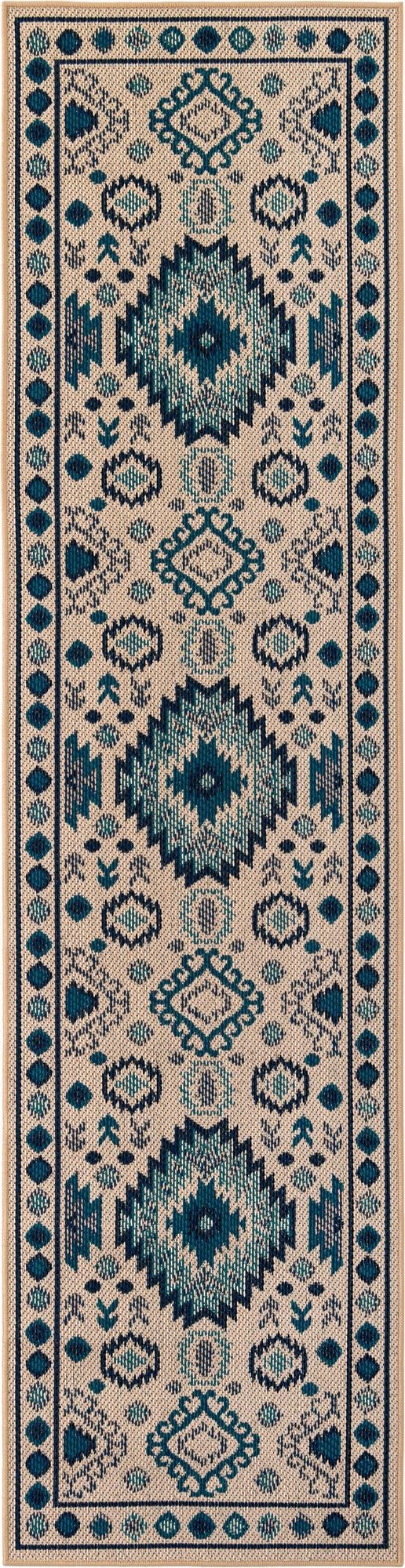  2' 7 x 10'  Washable Baja Indoor / Outdoor Runner Rug