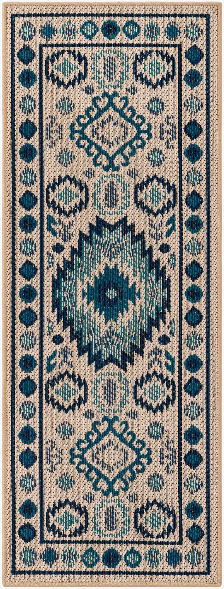  2' x 5'  Washable Baja Indoor / Outdoor Runner Rug