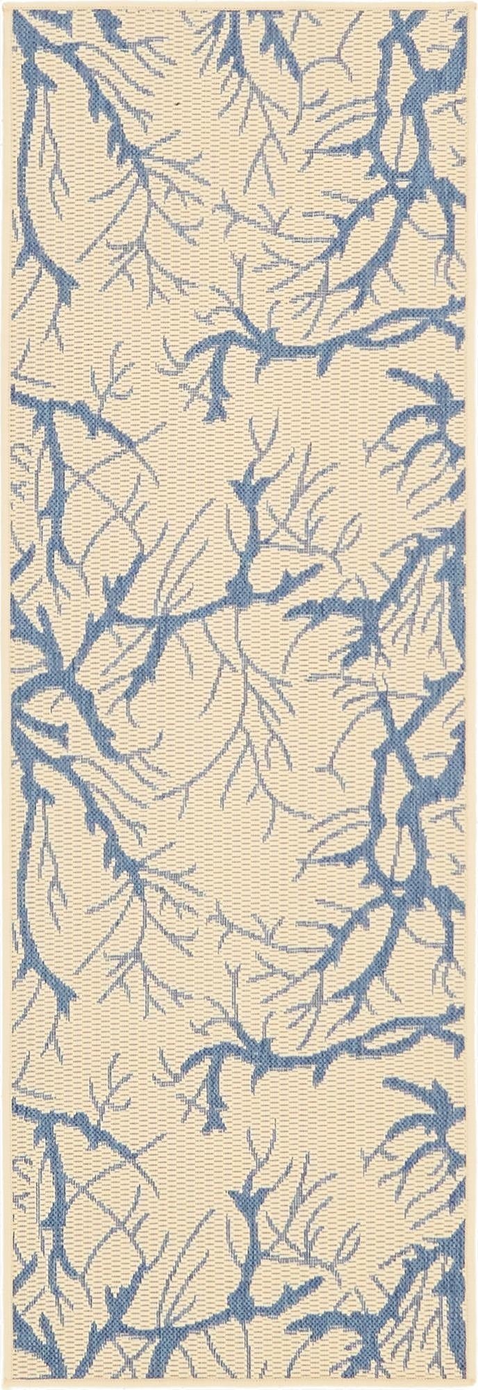  2' x 6'  Washable Botanical Indoor / Outdoor Runner Rug