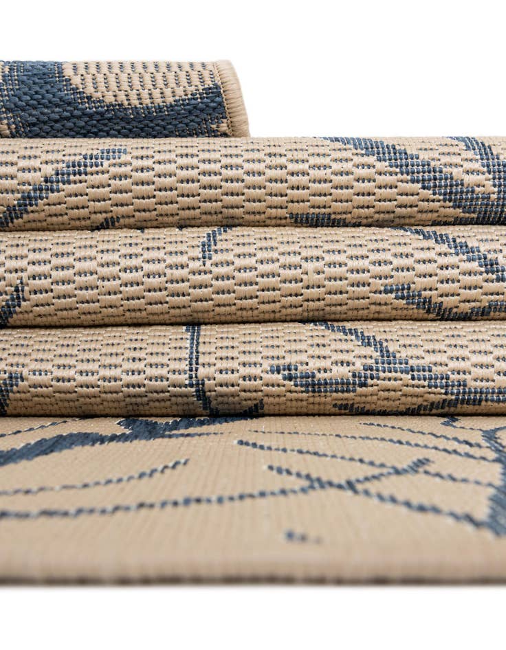 Detail image of  6' x 6'  Washable Botanical Indoor / Outdoor Square Rug