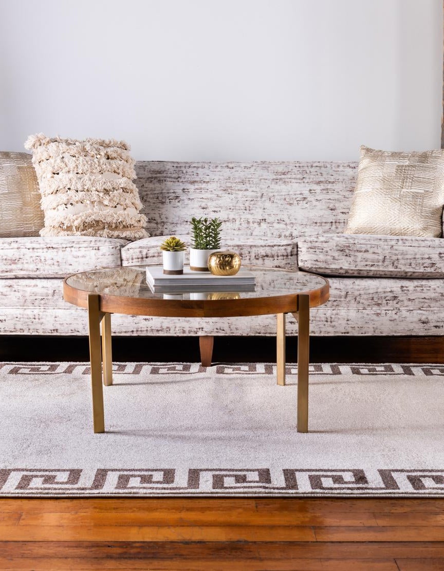 Beige and Brown 5' 3 x 8' Hera Rug | Rugs.com