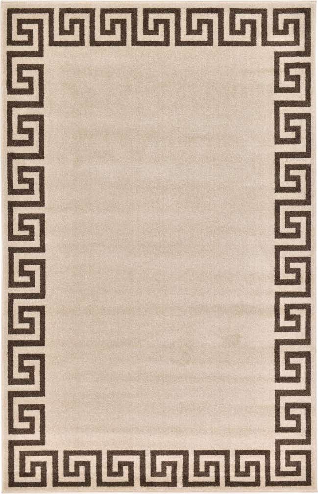 Beige and Brown 5' 3 x 8' Hera Rug | Rugs.com