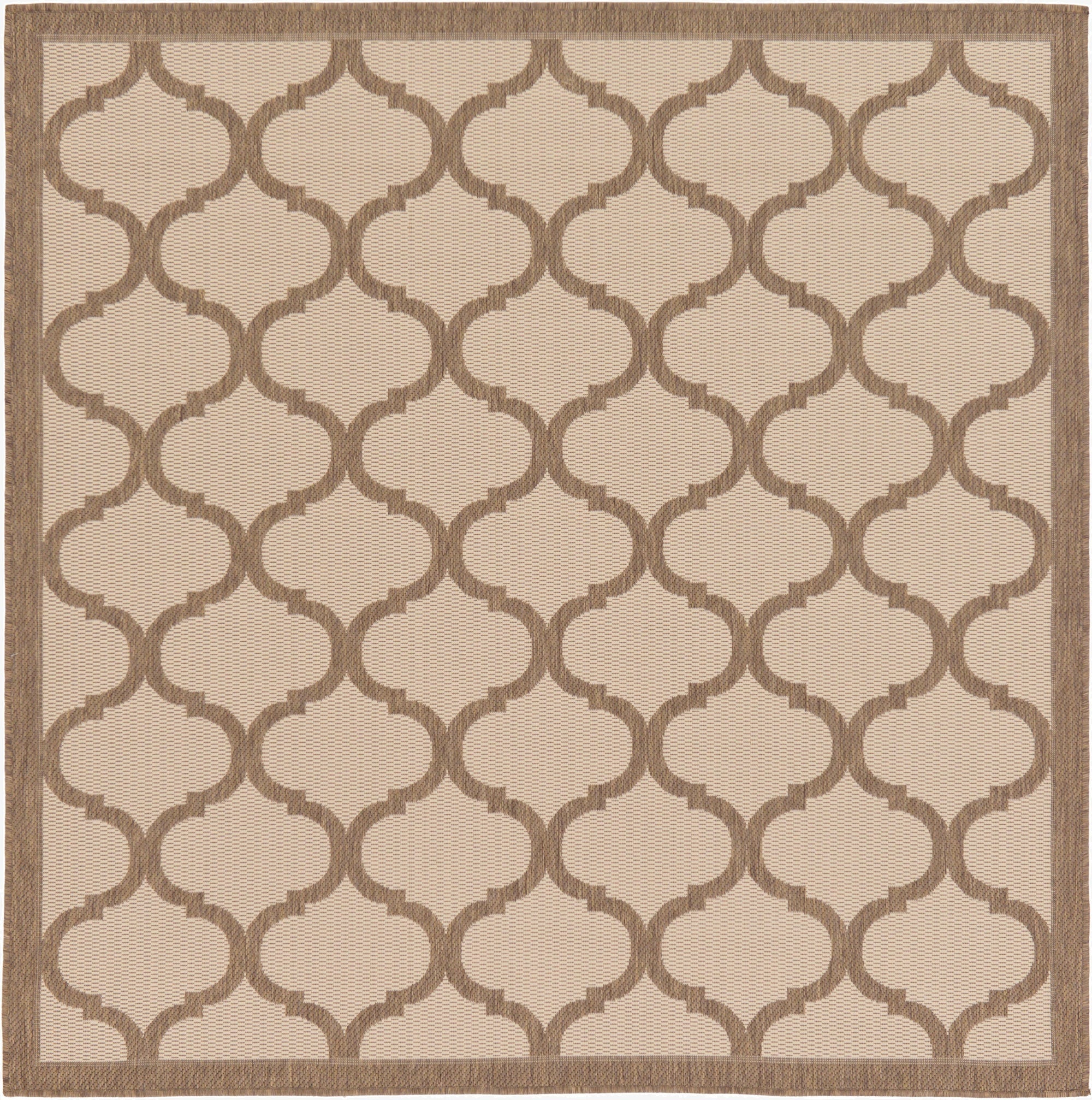  6' x 6'  Washable Lattice Indoor / Outdoor Square Rug