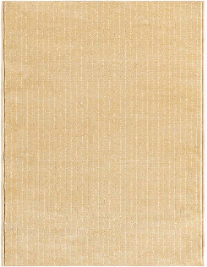 A 6 ft runner rug in a warm tan color with subtle textured stripes, ideal for a hallway or kitchen.