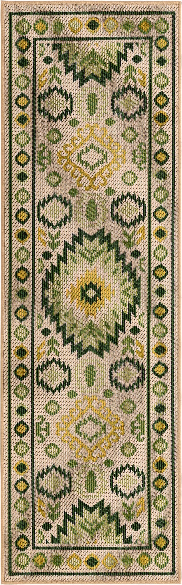  2' x 6'  Washable Baja Indoor / Outdoor Runner Rug