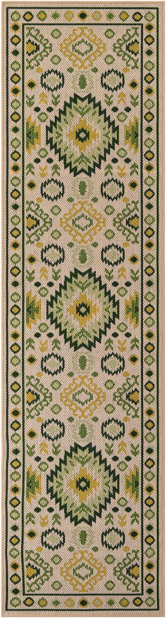  2' 7 x 10'  Washable Baja Indoor / Outdoor Runner Rug