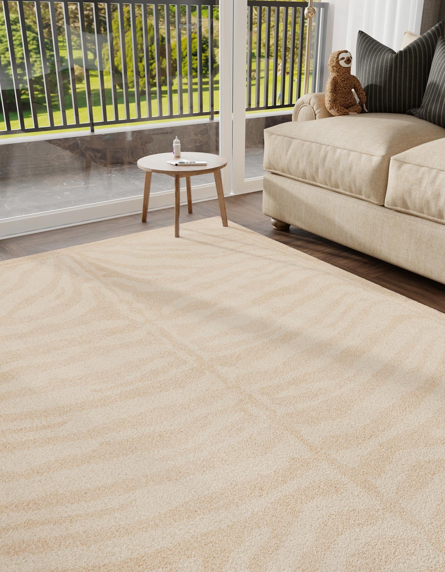 Beige and Ivory 5' x 7' Savannah Rug