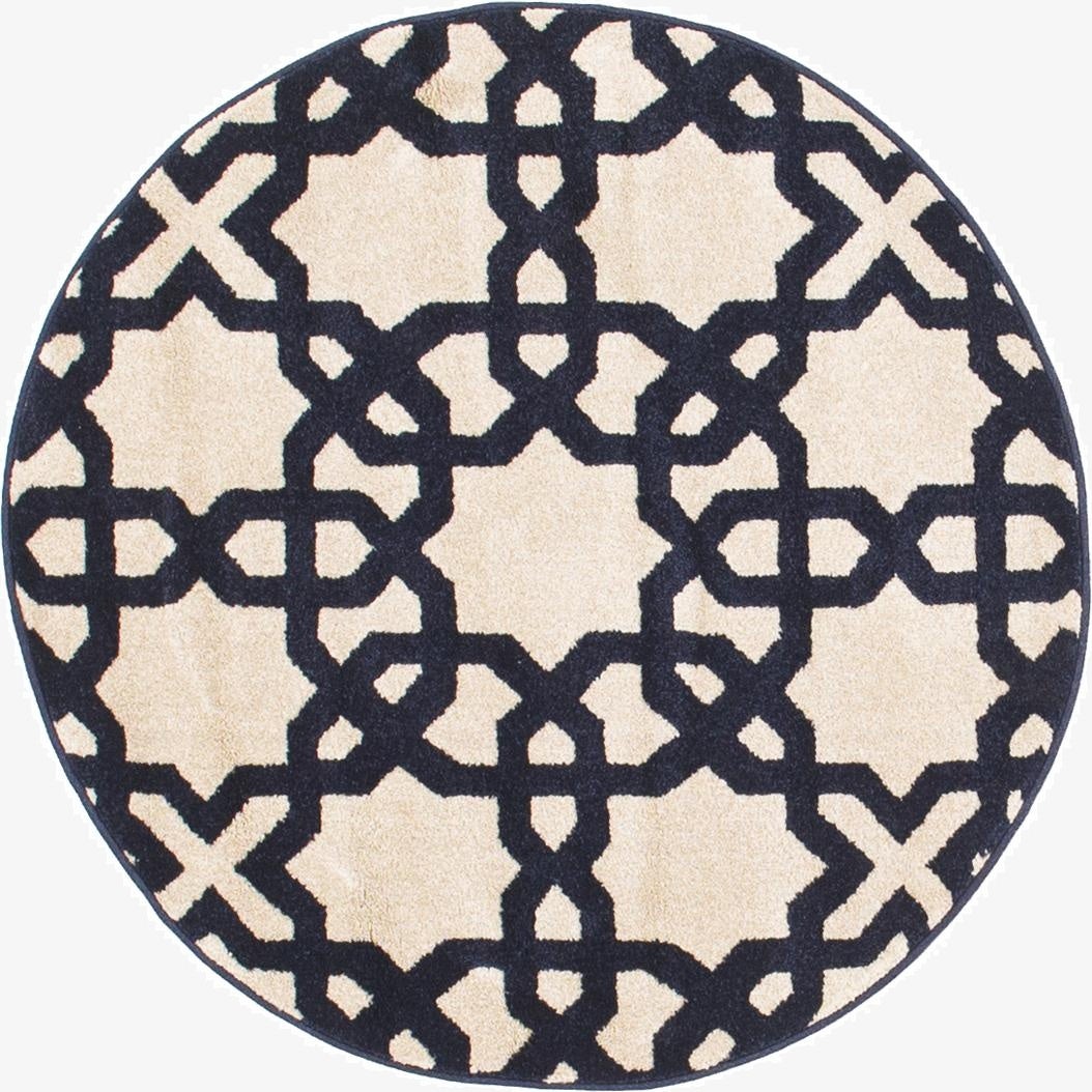  3' 3 x 3' 3 Lattice Round Rug