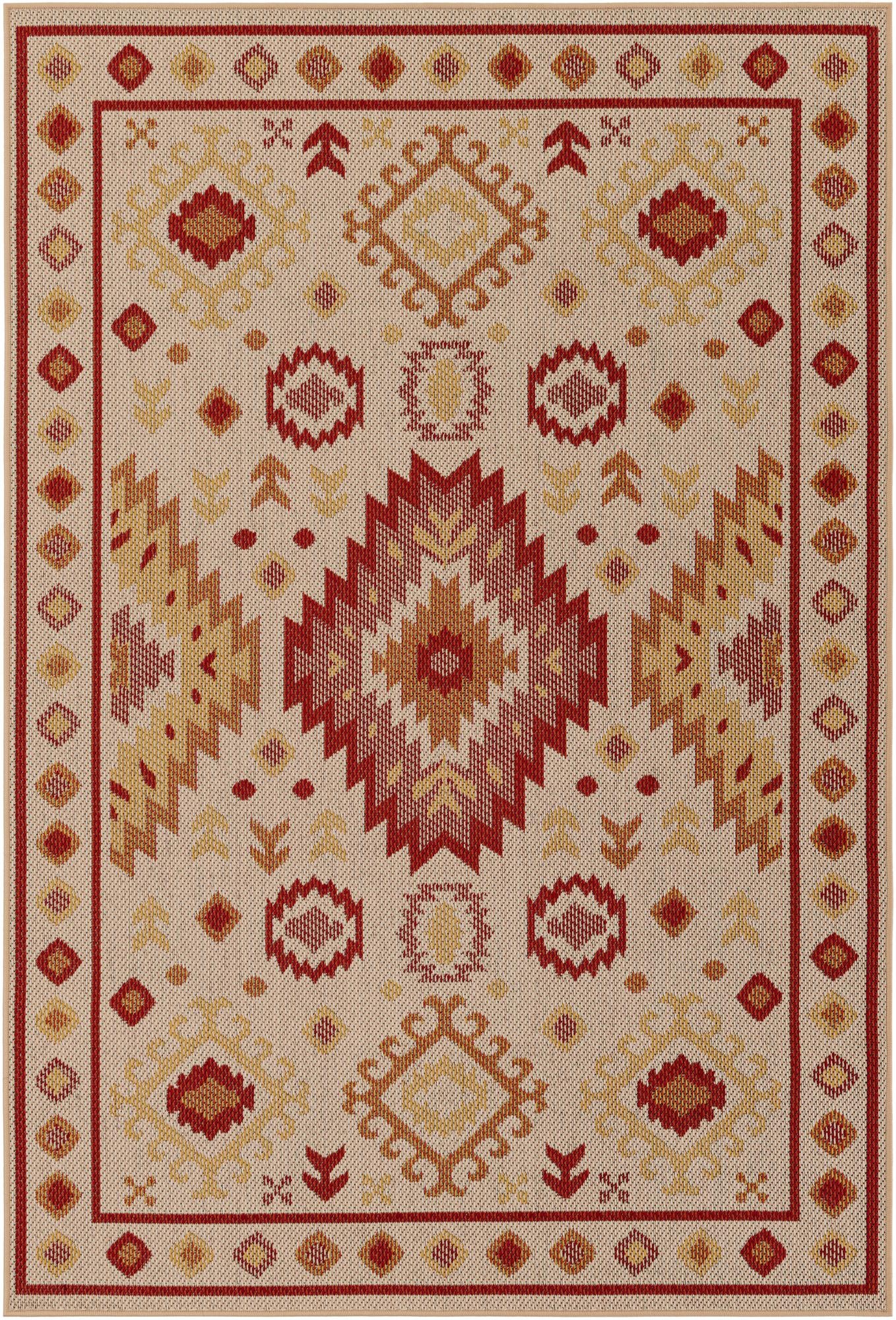 Rug Beige and Rust Red Swatch link