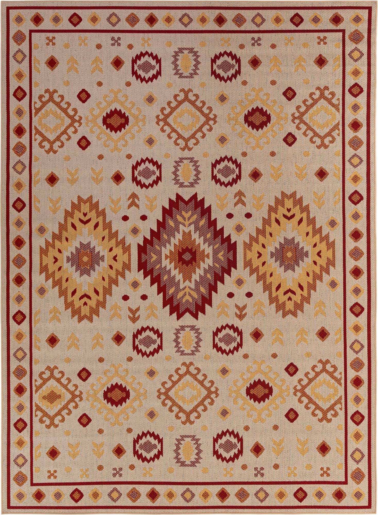 Rug Beige and Rust Red Swatch link