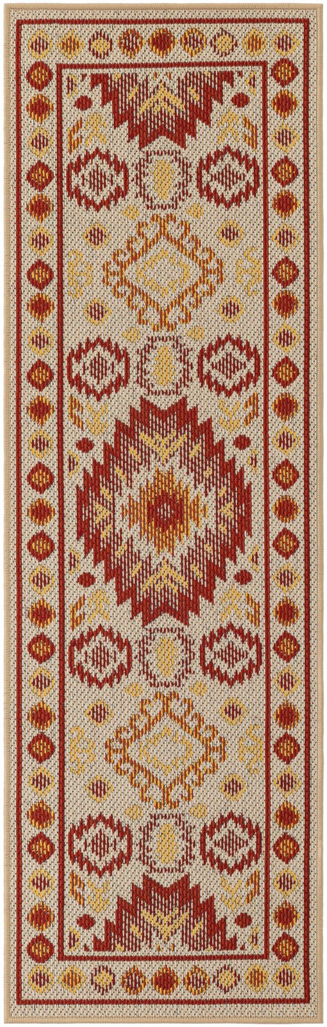 Rug Beige and Rust Red Swatch link