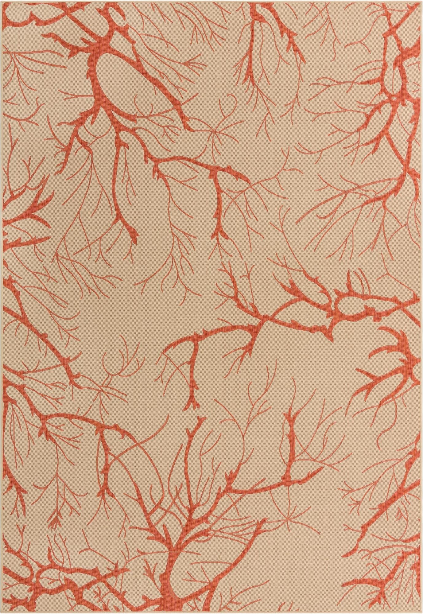  8' x 11' 4  Washable Botanical Indoor / Outdoor Rug