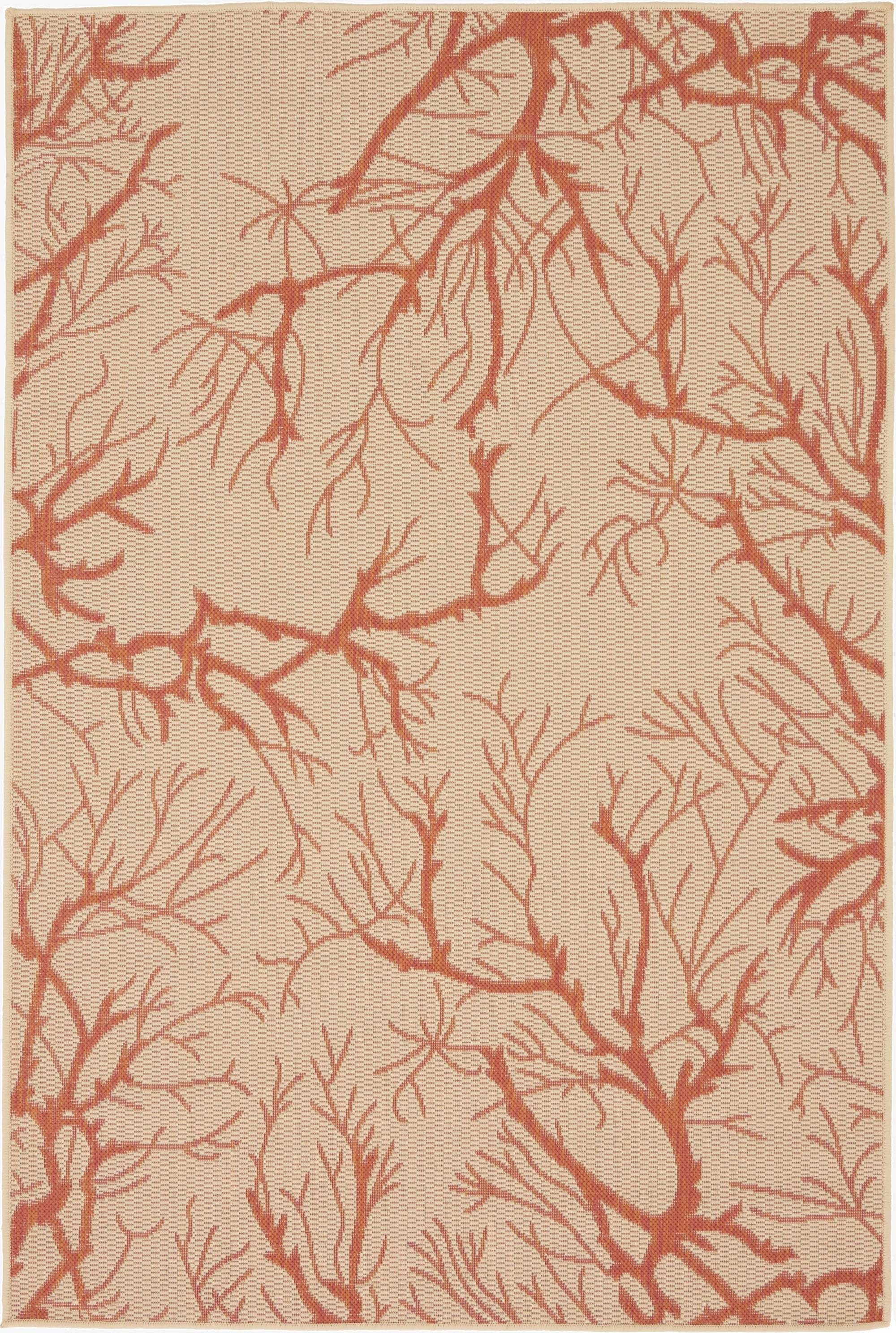  4' x 6'  Washable Botanical Indoor / Outdoor Rug