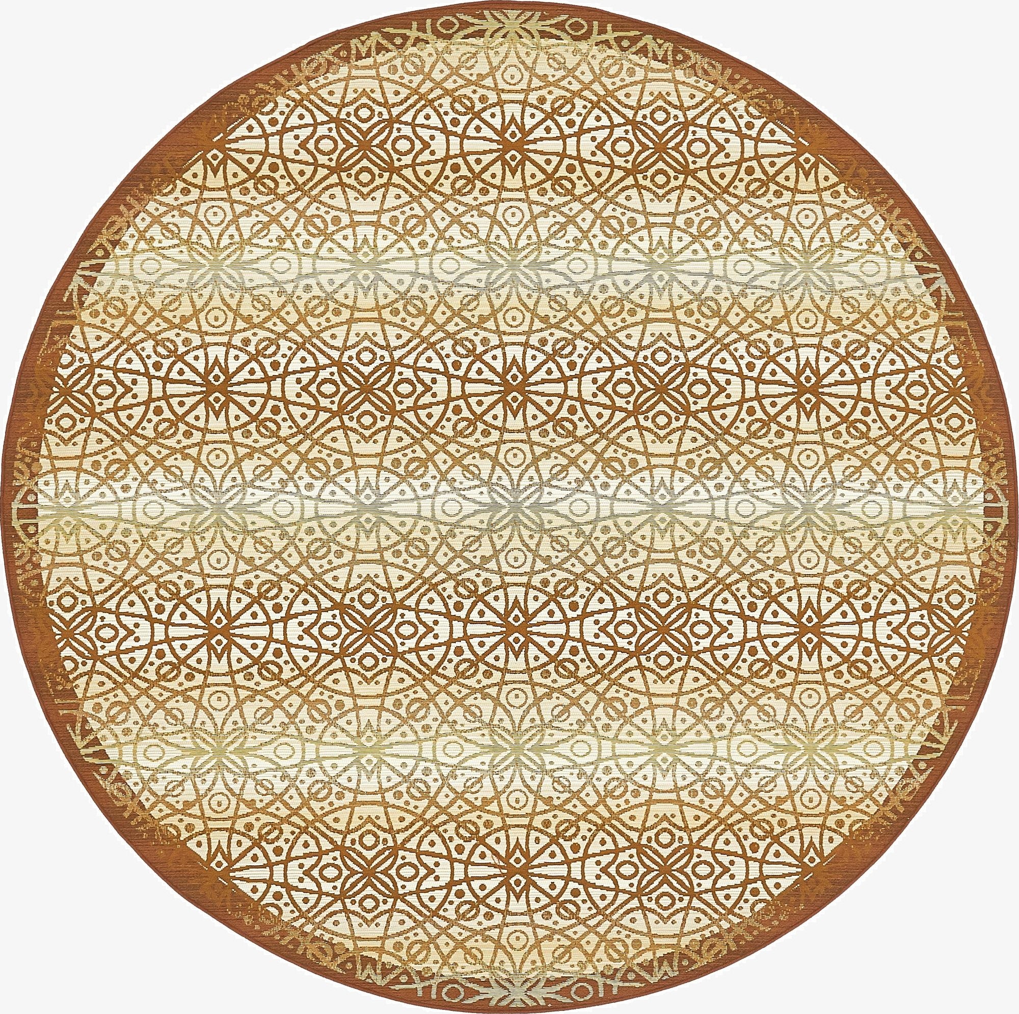  8' x 8'  Washable Lattice Indoor / Outdoor Round Rug