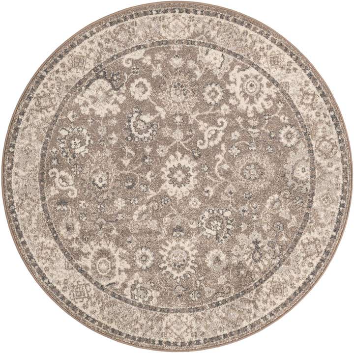 Beige Brown 6' x 6' Madeline Round Rug | Rugs.com