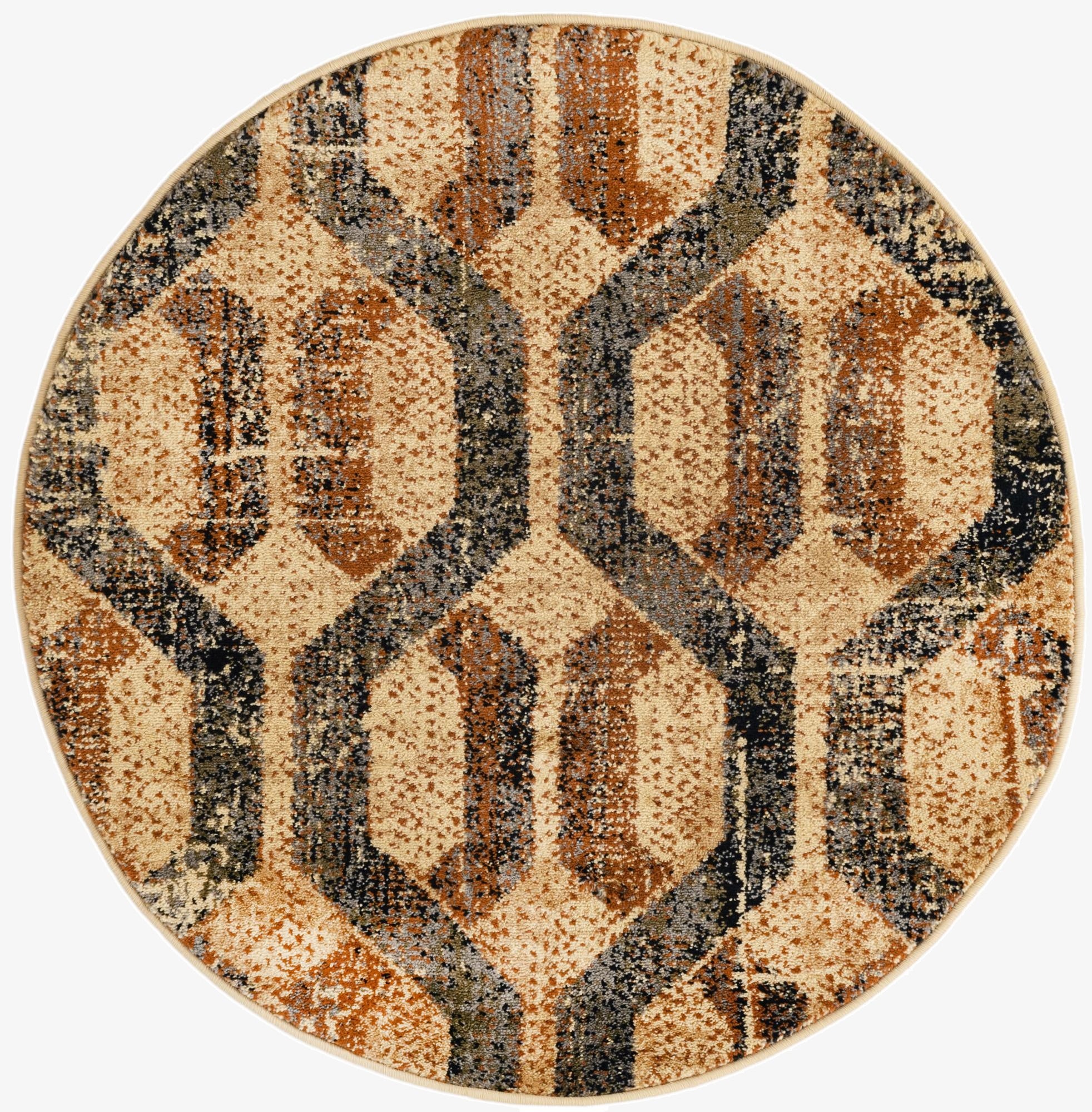  3' 3 x 3' 3 Saturn Round Rug