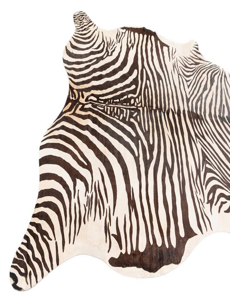 Detail image of  6' 1 x 6' 11 Cowhide Leather Freeform Rug