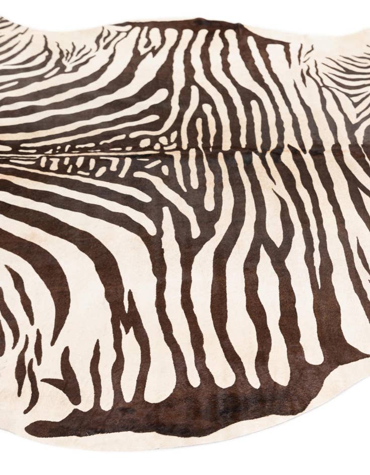 Detail image of  6' 1 x 6' 11 Cowhide Leather Freeform Rug
