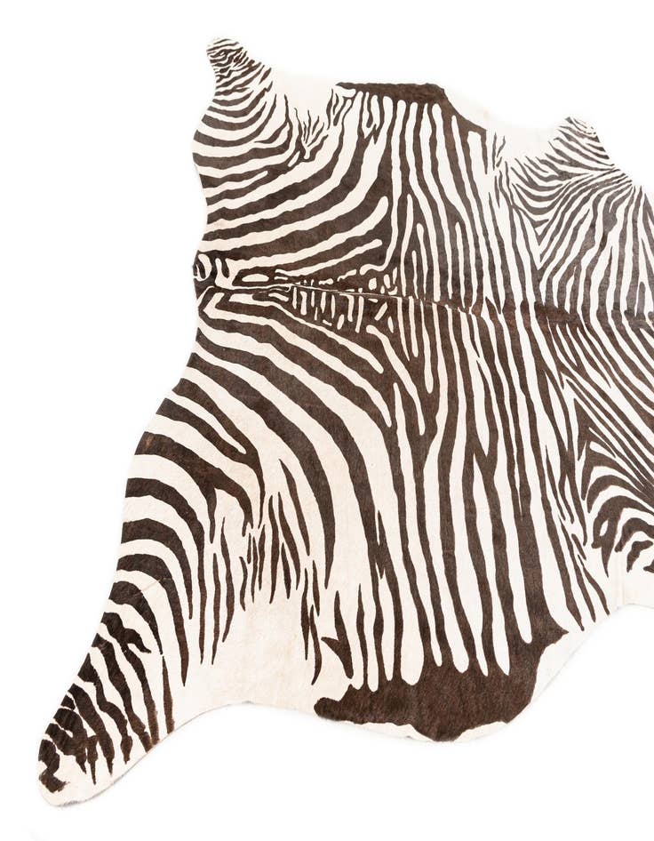 Detail image of  6' 1 x 6' 5 Cowhide Leather Freeform Rug