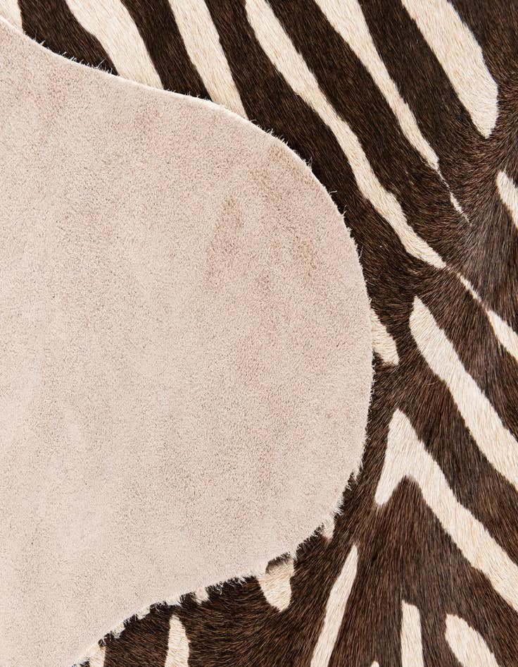 Detail image of  6' 1 x 6' 5 Cowhide Leather Freeform Rug