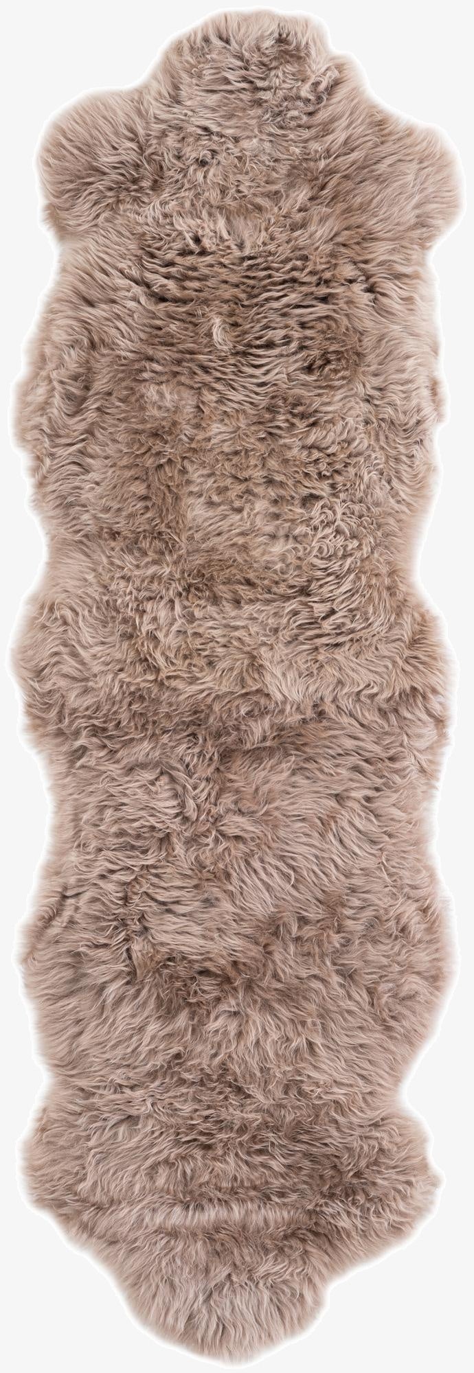 1' 10 x 6' Natural Sheepskin Freeform Rug