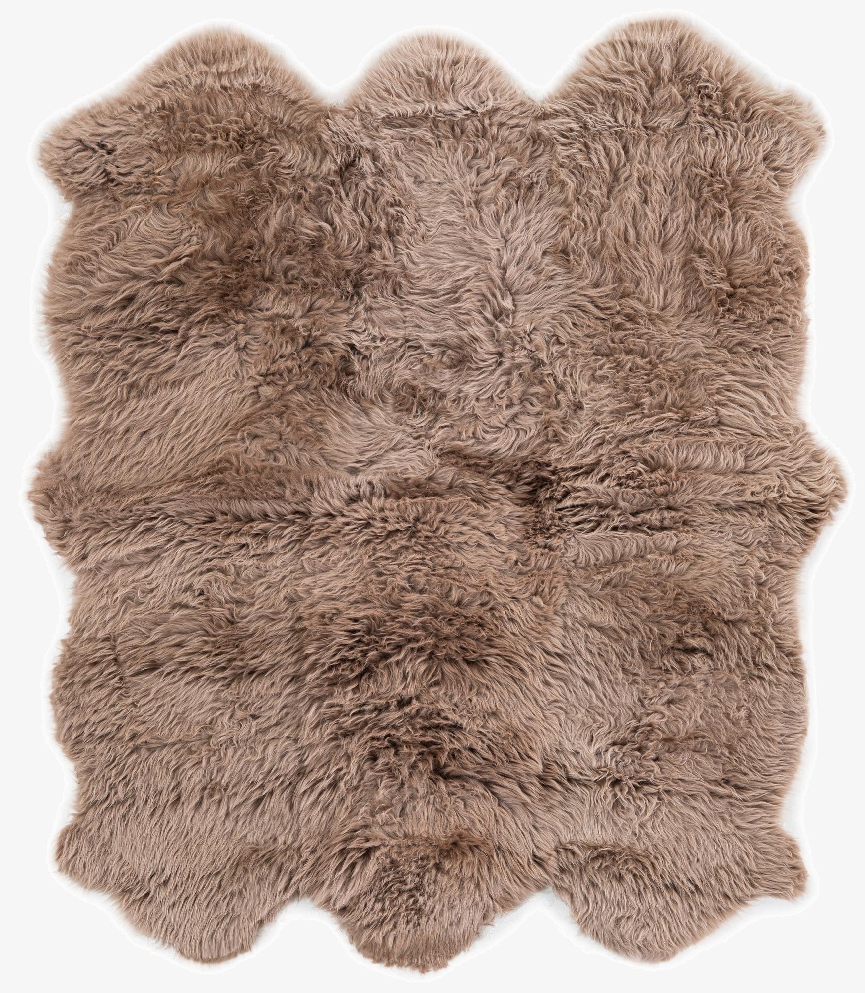  4' 9 x 6' Natural Sheepskin Freeform Rug