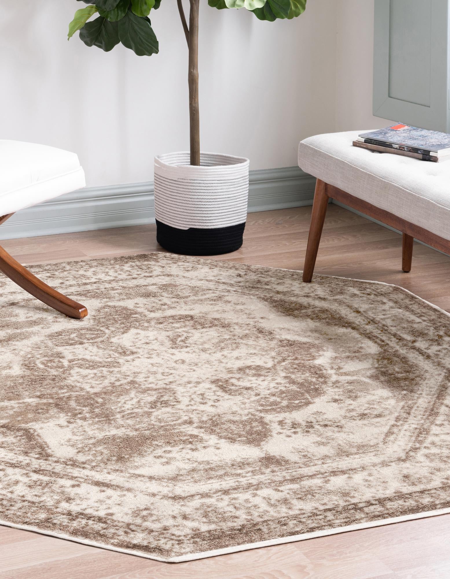 Beige 8' x 8' Monte Carlo Octagon Rug | Rugs.com