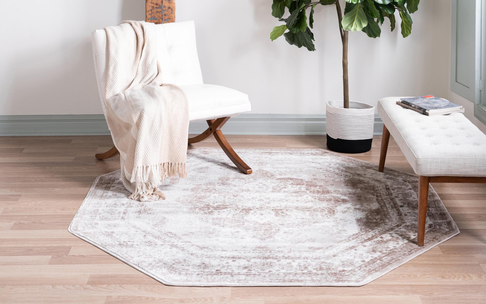 Beige 8' x 8' Monte Carlo Octagon Rug | Rugs.com