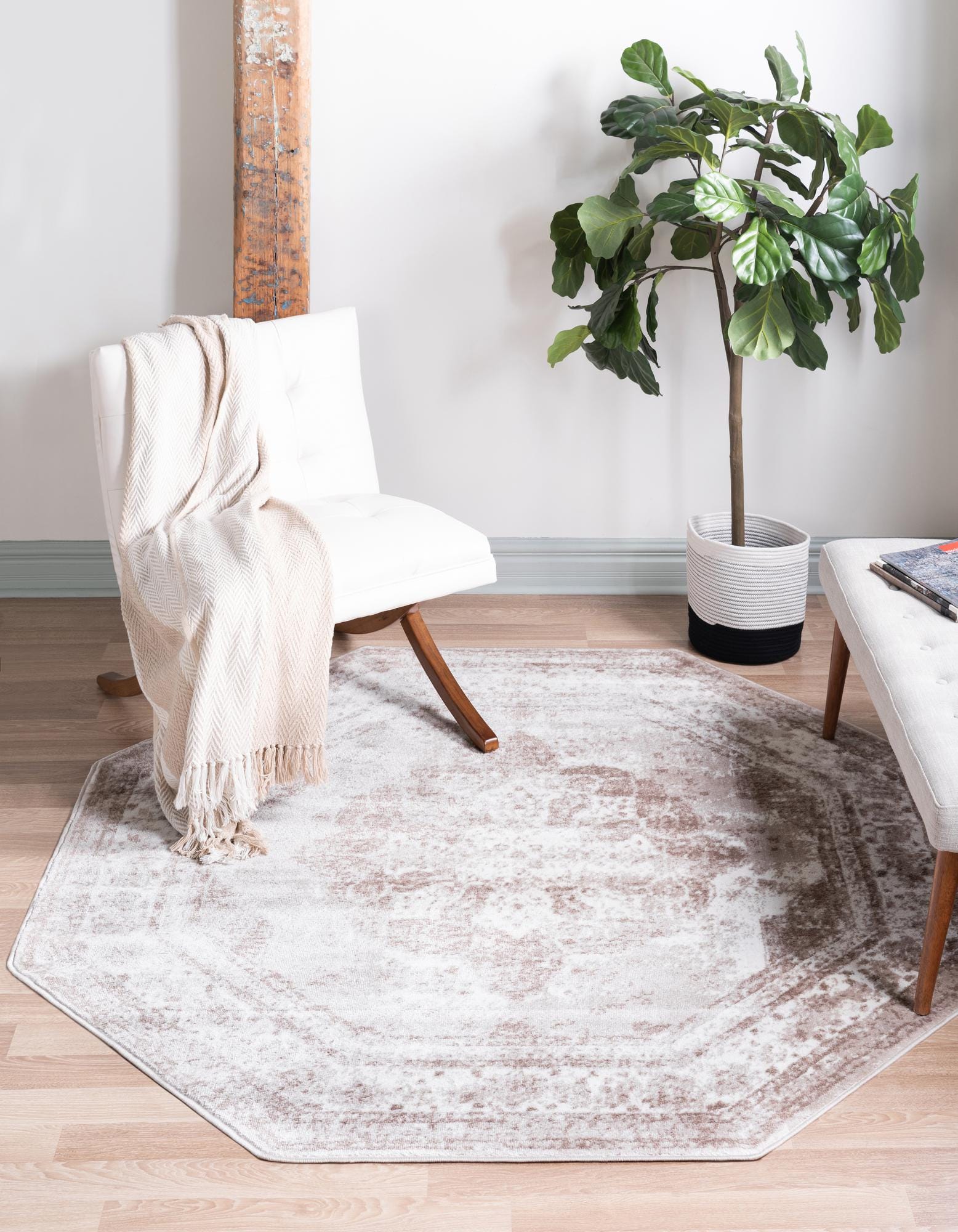 Beige 4' x 4' Monte Carlo Octagon Rug | Rugs.com