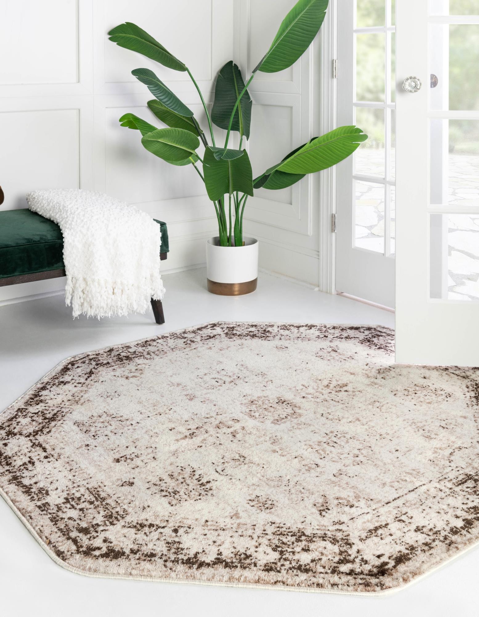 Beige 6' 1 x 6' 1 Monte Carlo Octagon Rug | Rugs.com