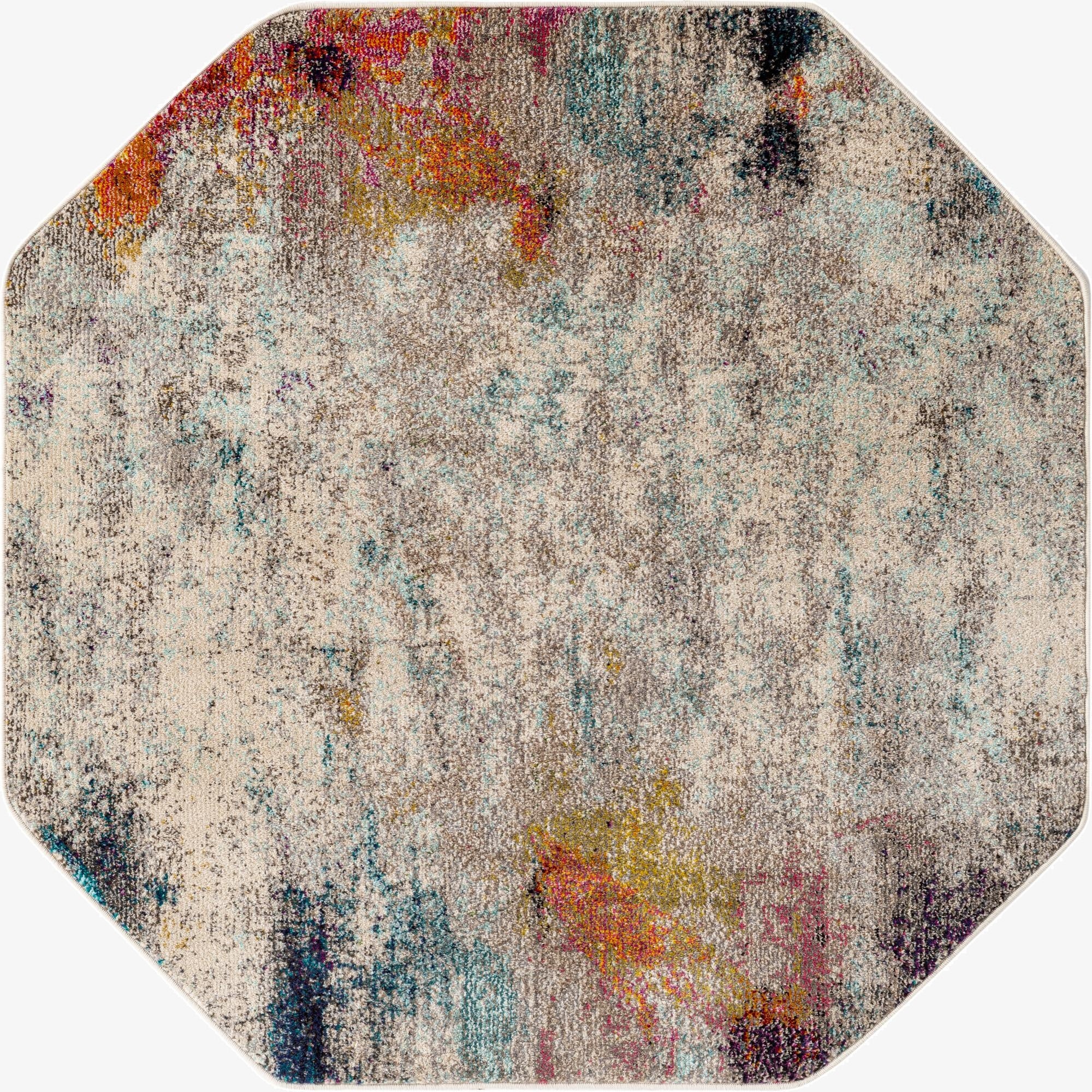  5' x 5'  Washable Theia Octagon Rug