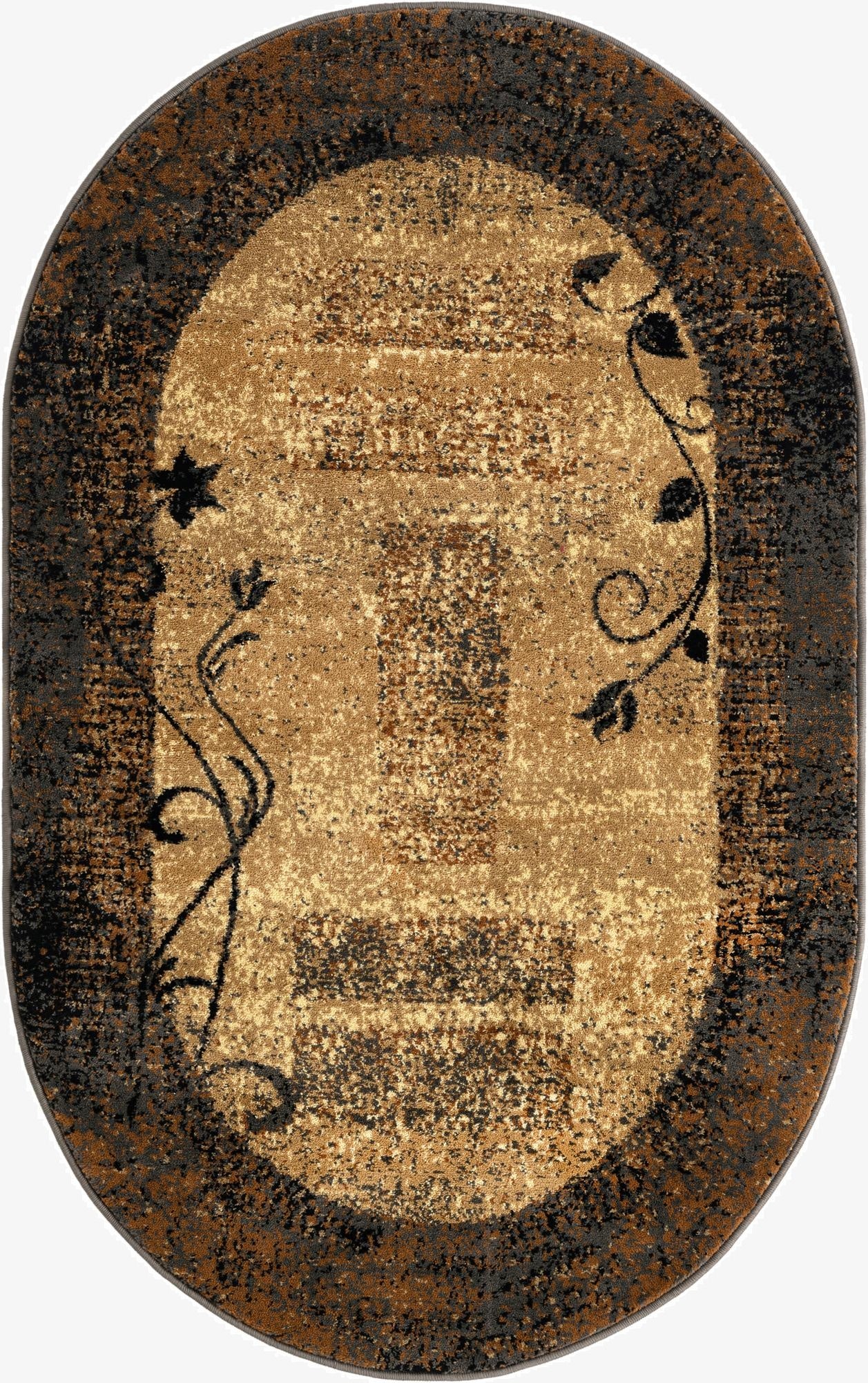  3' 1 x 5' 3 Cafe Oval Rug