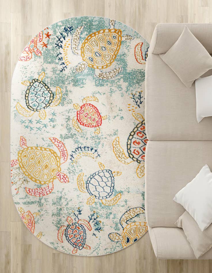 Detail image of  7' 10 x 10'  Washable capri Oval Rug