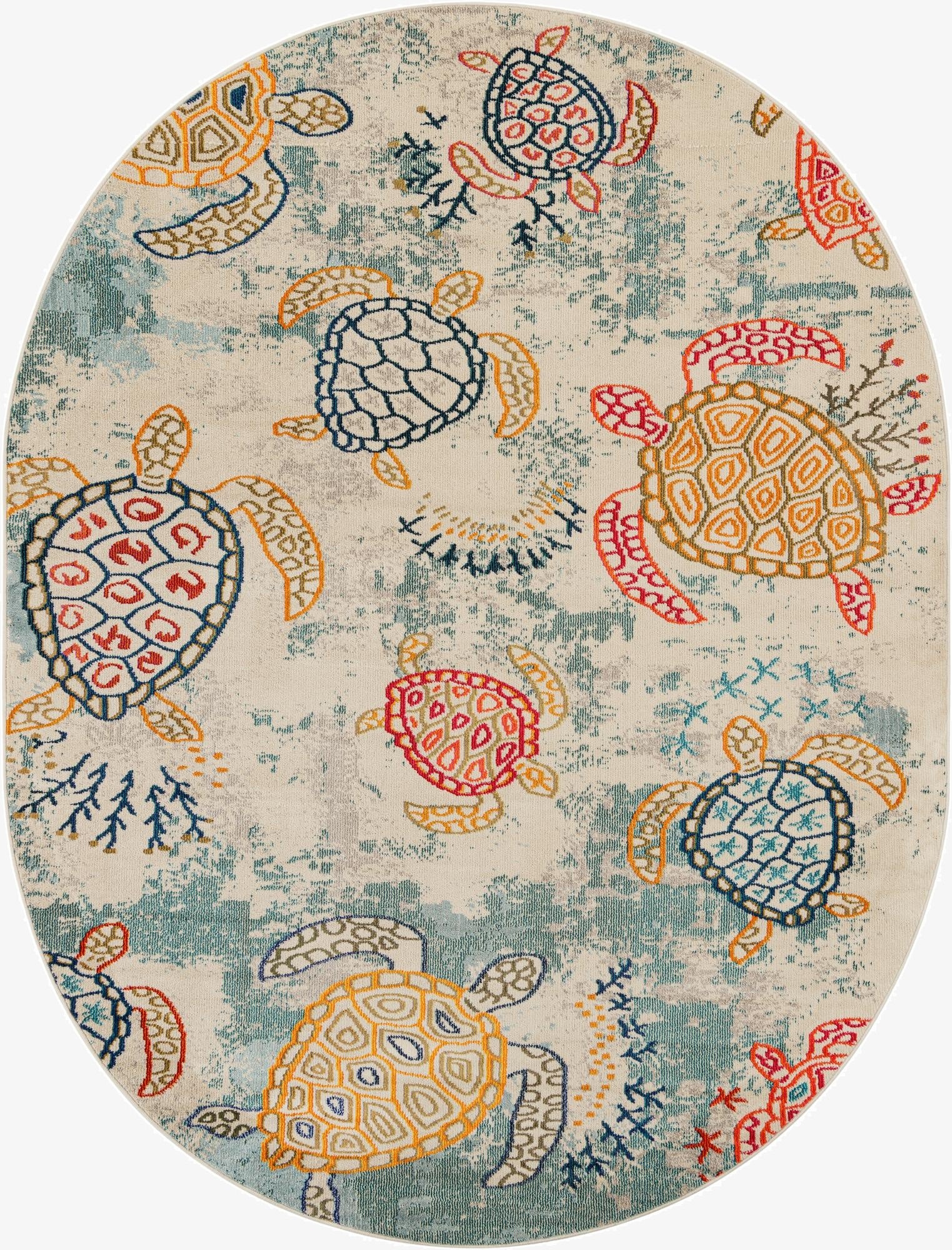  7' 10 x 10'  Washable capri Oval Rug